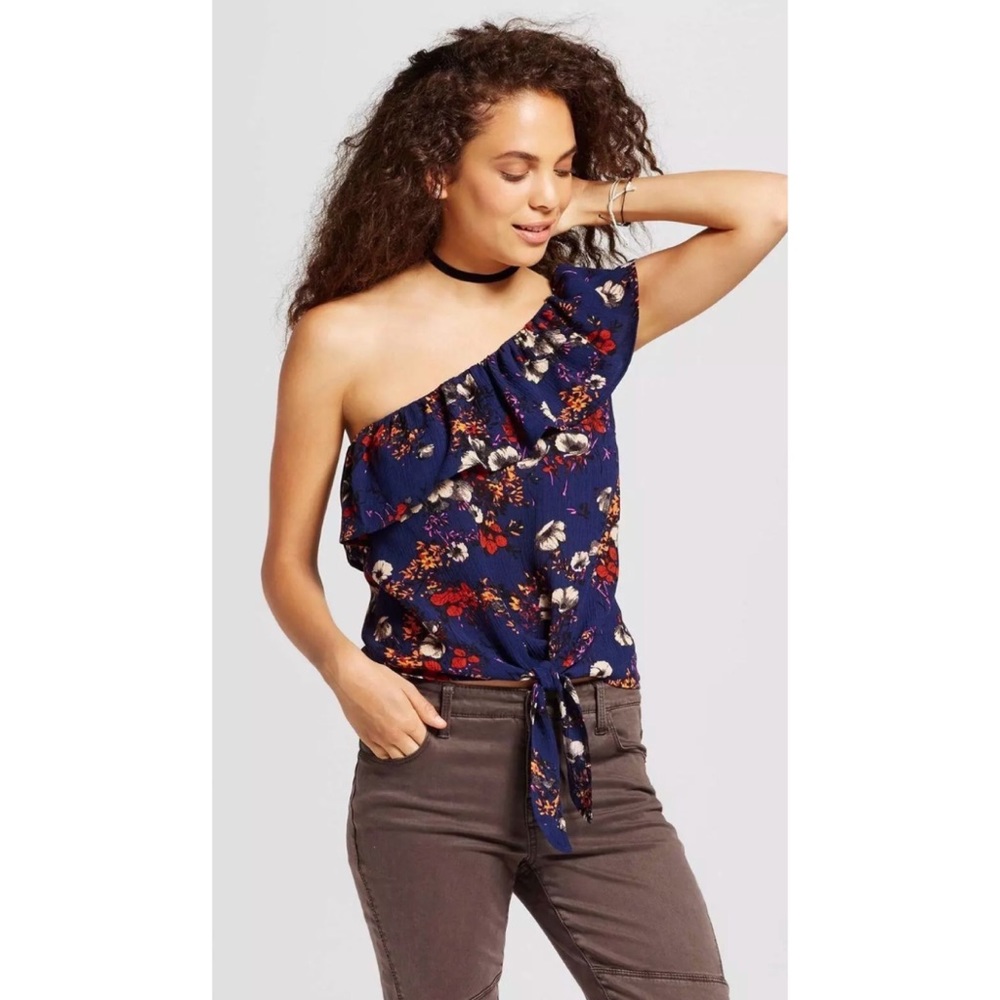 Women’s mossimo one shoulder blouse top floral